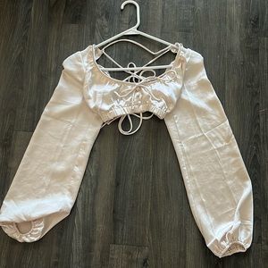 Champagne princess Polly lace up crop top